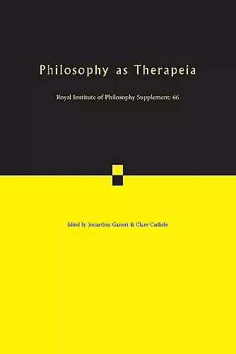 Philosophy as Therapeia cover