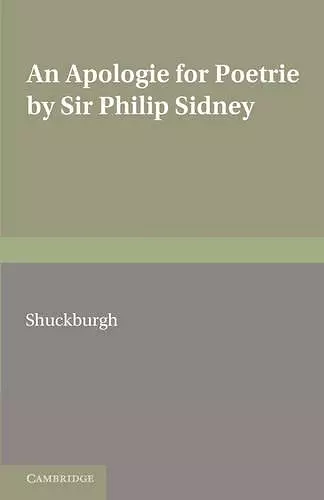 An Apologie for Poetrie by Sir Philip Sidney cover