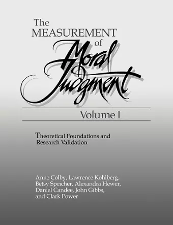 The Measurement of Moral Judgment cover