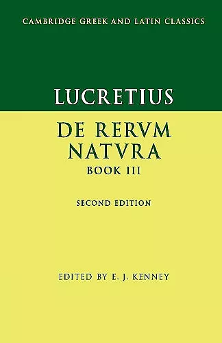 Lucretius: De Rerum NaturaBook III cover