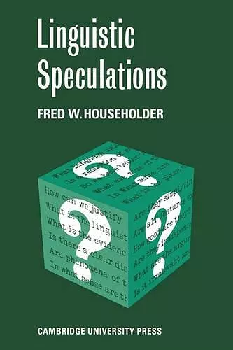 Linguistic Speculations cover