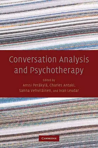 Conversation Analysis and Psychotherapy cover