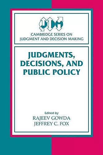 Judgments, Decisions, and Public Policy cover