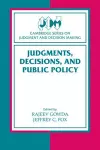 Judgments, Decisions, and Public Policy cover