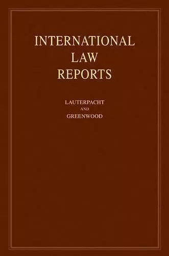 International Law Reports cover