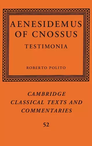 Aenesidemus of Cnossus cover