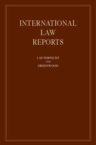 International Law Reports: Volume 140 cover