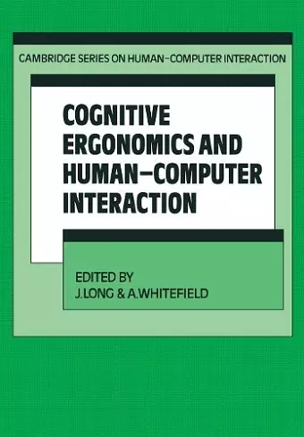 Cognitive Ergonomics and Human-Computer Interaction cover