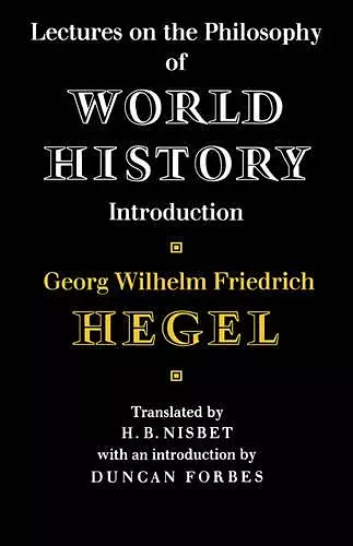 Lectures on the Philosophy of World History cover