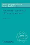 Automatic Continuity of Linear Operators cover