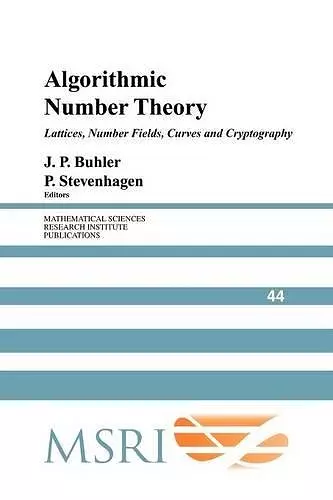 Algorithmic Number Theory cover
