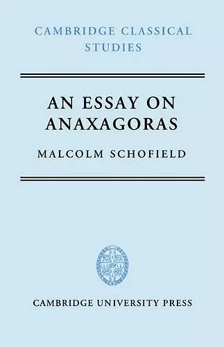 An Essay on Anaxagoras cover