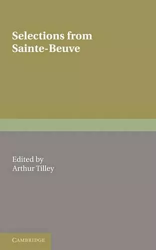 Selections from Sainte-Beuve cover