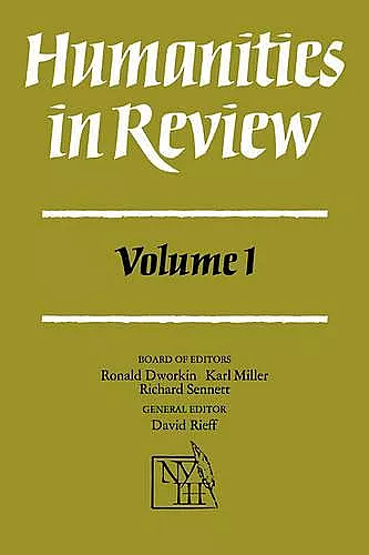Humanities in Review: Volume 1 cover