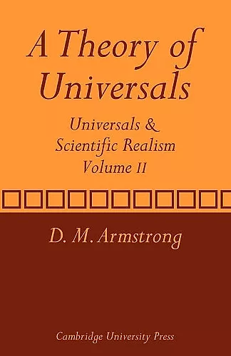 A Theory of Universals: Volume 2 cover