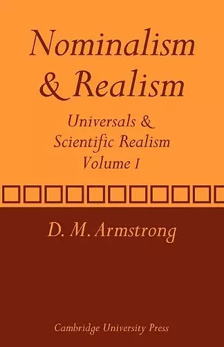 Nominalism and Realism: Volume 1 cover