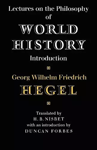 Lectures on the Philosophy of World History cover