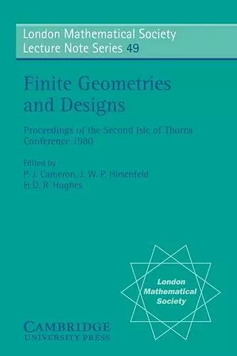 Finite Geometries and Designs cover