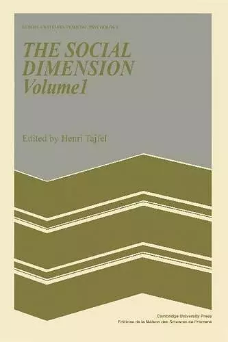 The Social Dimension: Volume 1 cover