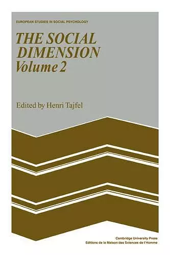 The Social Dimension: Volume 2 cover