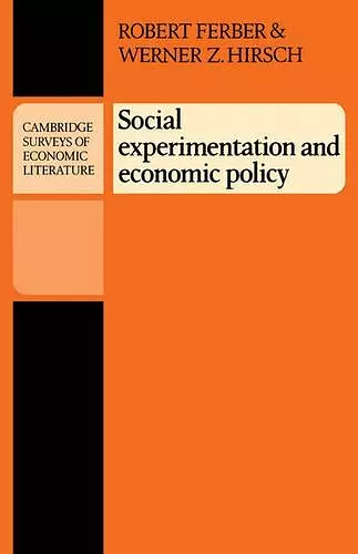 Social Experimentation and Economic Policy cover