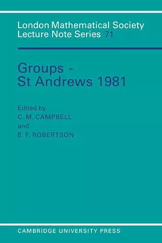 Groups - St Andrews 1981 cover