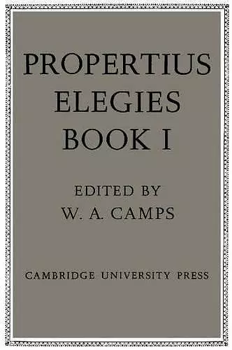 Propertius: Elegies cover