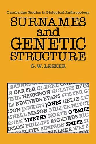 Surnames and Genetic Structure cover