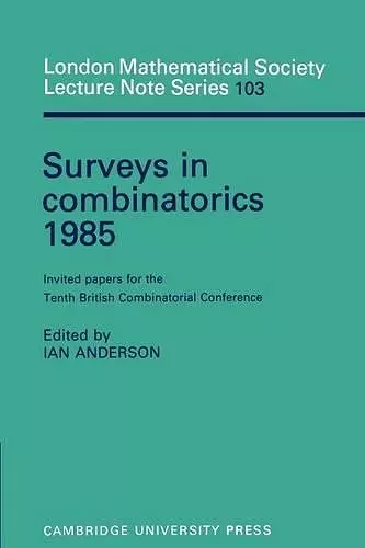 Surveys in Combinatorics 1985 cover