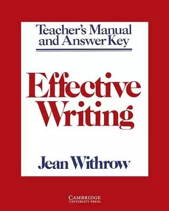 Effective Writing Teacher's manual cover