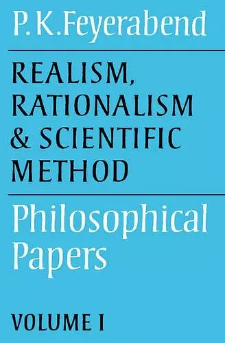 Realism, Rationalism and Scientific Method: Volume 1 cover