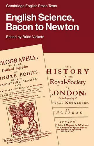 English Science: Bacon to Newton cover