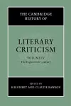 The Cambridge History of Literary Criticism: Volume 4, The Eighteenth Century cover