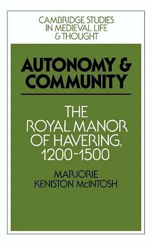 Autonomy and Community cover
