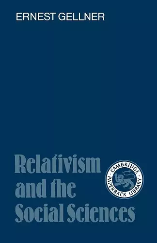 Relativism and the Social Sciences cover