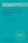An Introduction to Independence for Analysts cover