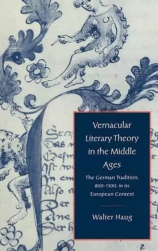 Vernacular Literary Theory in the Middle Ages cover