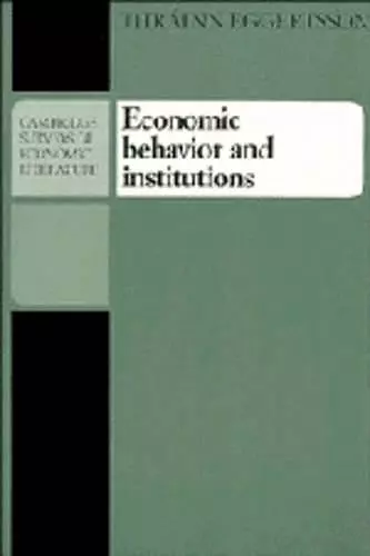 Economic Behavior and Institutions cover