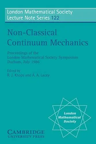 Non-Classical Continuum Mechanics cover