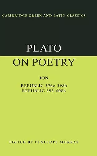 Plato on Poetry cover