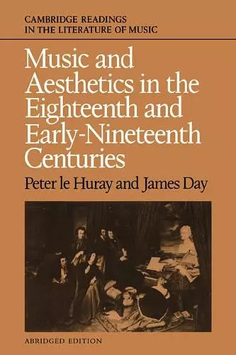 Music and Aesthetics in the Eighteenth and Early Nineteenth Centuries cover