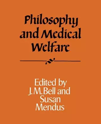 Philosophy and Medical Welfare cover