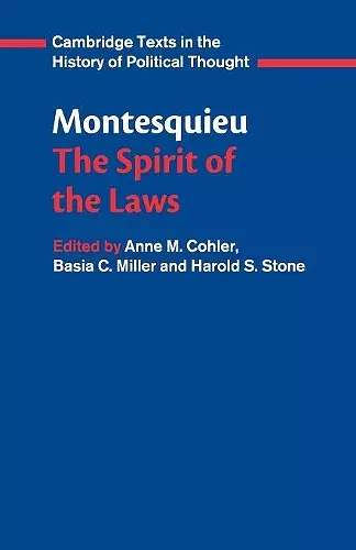 Montesquieu: The Spirit of the Laws cover