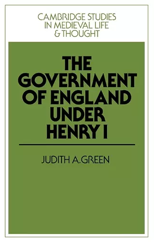 The Government of England under Henry I cover