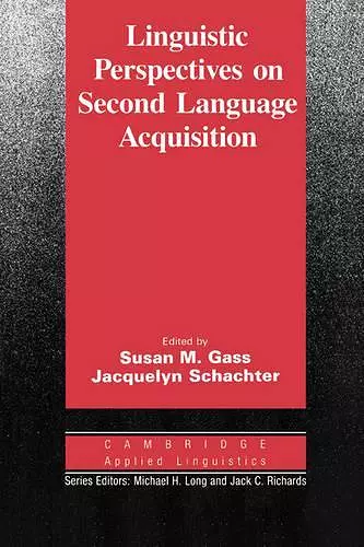 Linguistic Perspectives on Second Language Acquisition cover