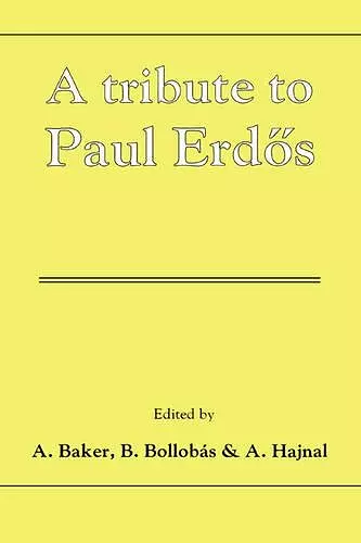 A Tribute to Paul Erdos cover