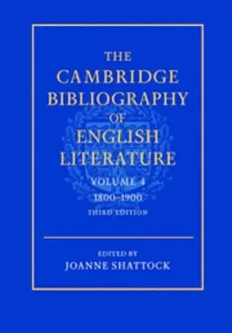 The Cambridge Bibliography of English Literature: Volume 4, 1800–1900 cover