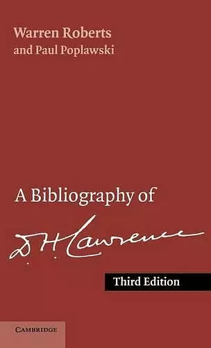 A Bibliography of D. H. Lawrence cover