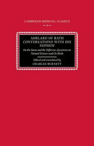 Adelard of Bath, Conversations with his Nephew cover