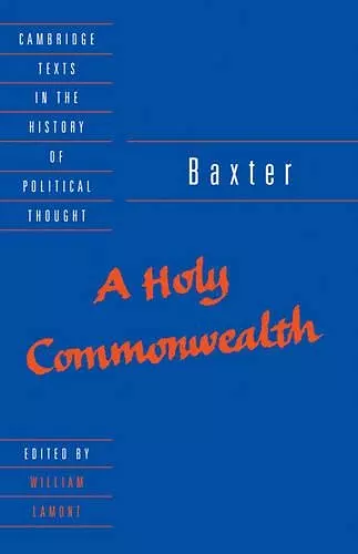 Baxter: A Holy Commonwealth cover